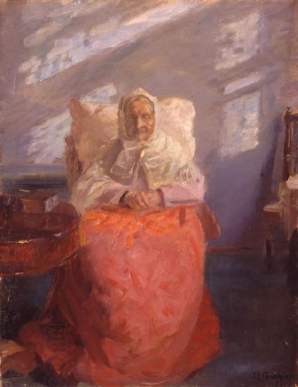 Anna Ancher Mrs Ane Brondum in the blue room